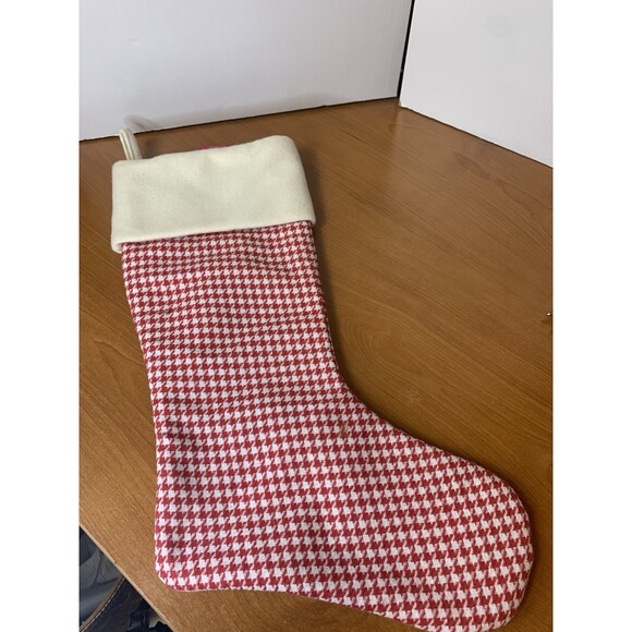 Holiday Home Other - Holiday Home Holiday Red/white Houndstooth Stocking 16”x8”